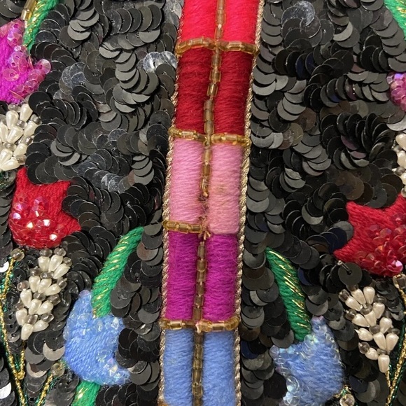 Vintage Pat Sandler for Wellmore beaded sequin long sleeve Sweater Dress - Picture 2 of 11